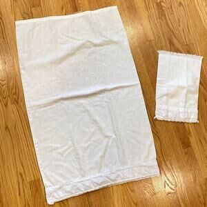 VTG Made In AMERICA White Old Stock 100% Cotton Towel Bundle Body and Hand Towel